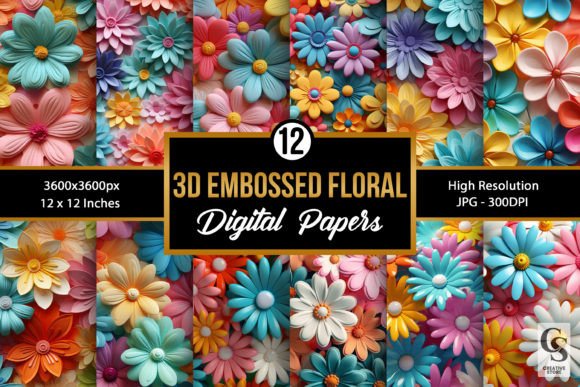 3D Embossed Spring Flowers Patterns: A Versatile Asset for Creative and Professional Workflows