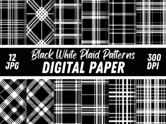Black White Plaid Backgrounds Patterns