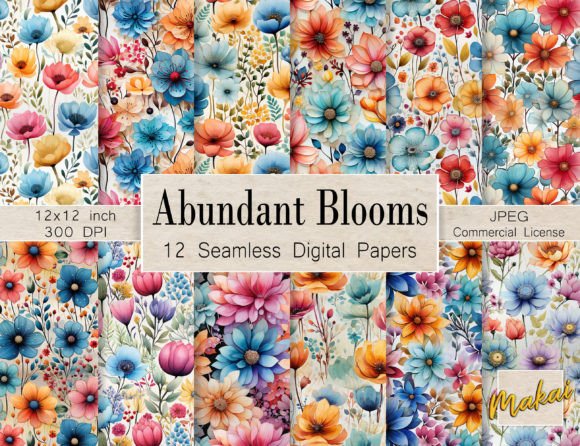 Boho Watercolor Flower Seamless Patterns: A Versatile Tool for Creative Projects