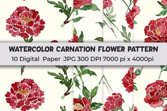 Carnation Flower Patterns Watercolor: A Versatile Asset for Creative Projects