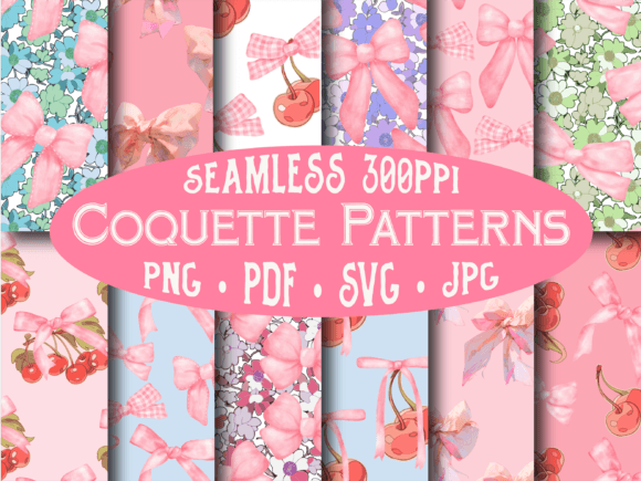 Coquette Seamless Patterns: A Feminine Touch for Every Project