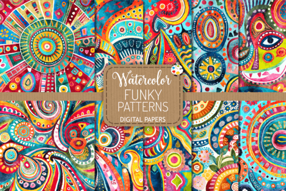 Funky Patterns Set 2 - Watercolor Art: A Creative Resource for Designers and Creators