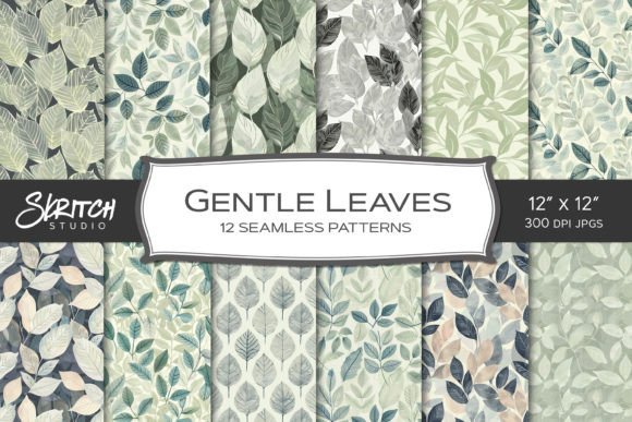 Gentle Leaves Seamless Patterns: A Natural Elegance for Creative Projects