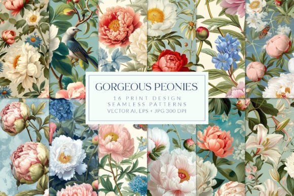 Gorgeous Peonies Print Patterns: A Timeless Addition to Creative Projects