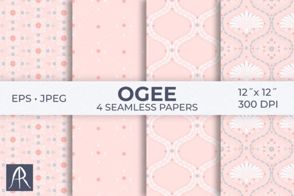 Hand Drawn Pink Ogee Damask Patterns: A Timeless Design for Creative Projects