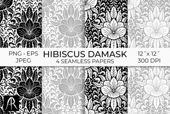 Hibiscus Black White Damask Patterns: Timeless Elegance for Modern Design