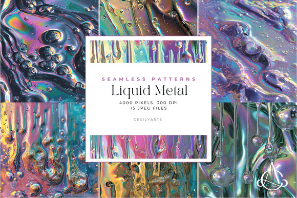 Liquid Metal Seamless Patterns