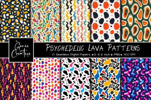 Psychedelic Lava Seamless Patterns Set: A Creative Resource for Designers and Crafters