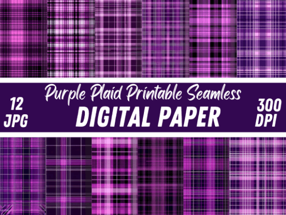 Purple Plaid Printable Crafted Patterns