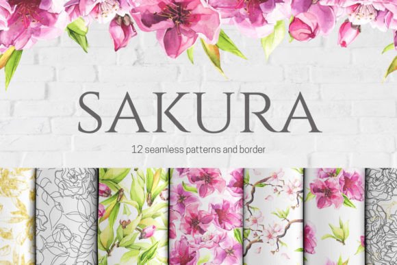 Sakura. Seamless Patterns and Border PNG: A Versatile Design Asset for Creative Professionals