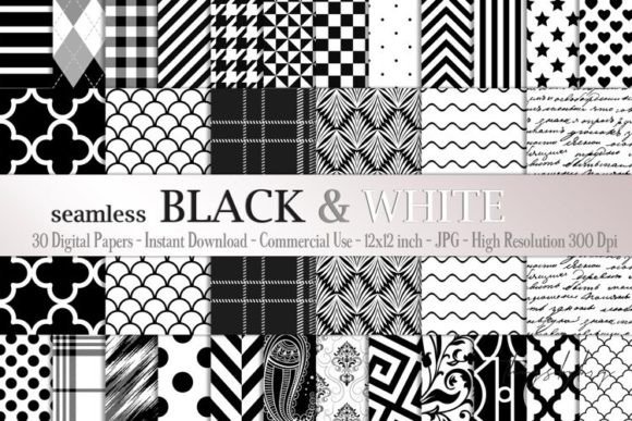 Seamless Black White Basic Patterns for Modern Design and Printing Needs