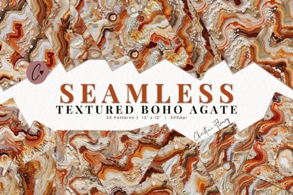 Seamless Textured Boho Agate Patterns