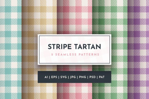 Set 5 Seamless Square Tartan Patterns: A Versatile Resource for Designers and Print Professionals