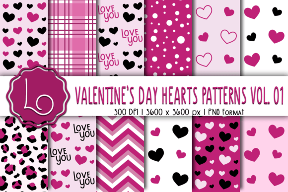 Valentine's Day Hearts Patterns Vol. 01: A Premium Collection for Creative Expression