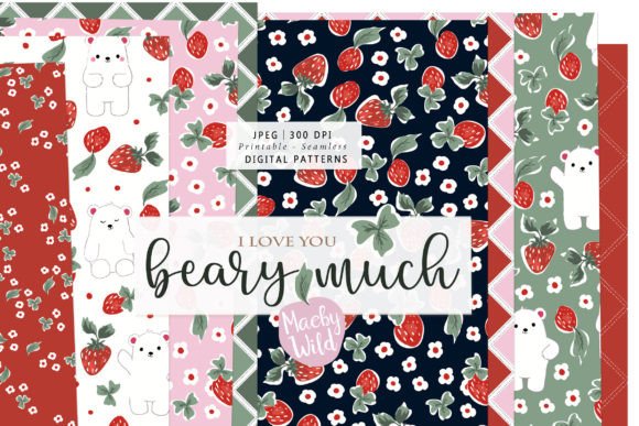 Valentines Strawberries Bears Patterns: A Cutesy Addition to Your Creative Projects